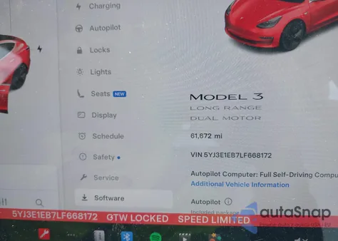 2020 Tesla Model 3 Long Range Dual Motor All-Wheel Drive from USA, damaged, VIN 5YJ3E1EB7LF668172